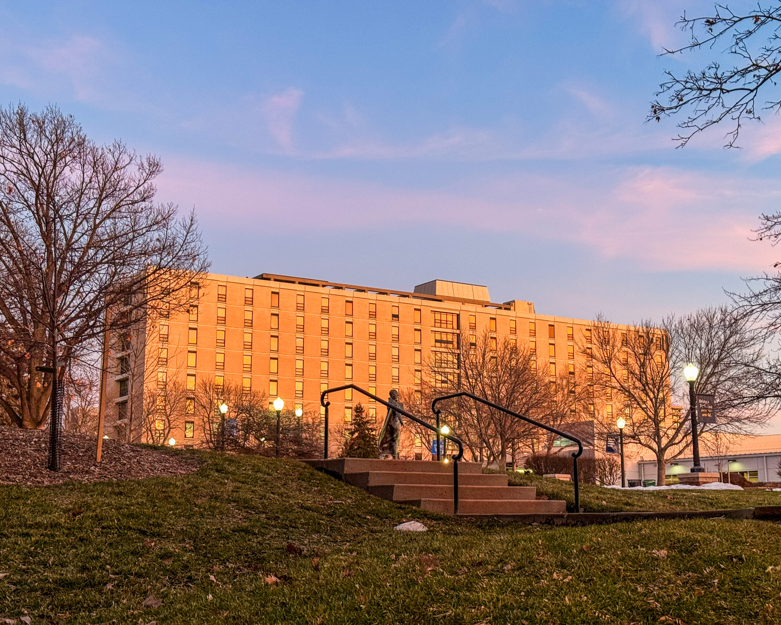 Swanson Hall, pictured above, is one of four on-campus options for first-year Creighton students. It houses 440 freshmen in suite-style rooms.