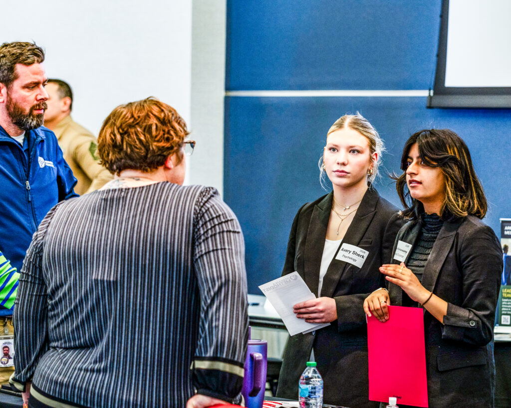 Over 90 businesses, service organizations and educational institutions met at the Harper Center Ballroom for the All-Majors Career Fair hosted by the John P. Fahey Career Center.