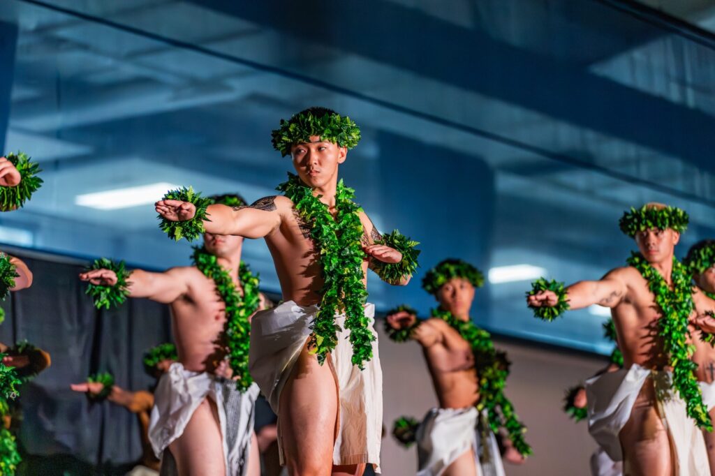 Dancers on stage perform at the lu'au